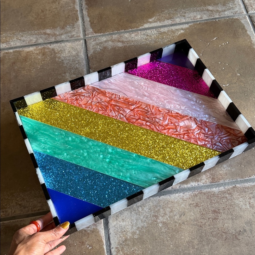 KURT GEIGER LONDON Rainbow Stripe Tray - 150th Anniversary Exclusive